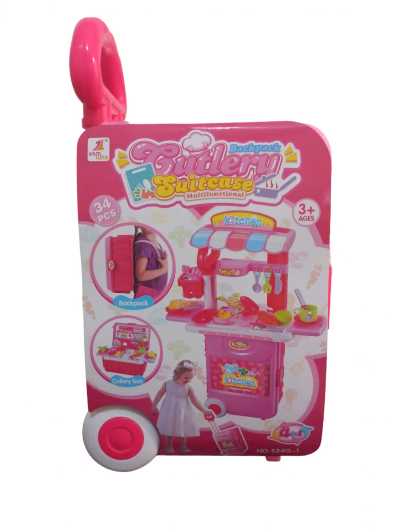 Set De cocina Maleta de Juguete Para Niñas con Acessorios