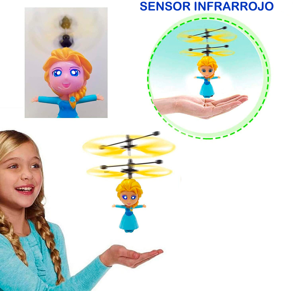 Dron Helicóptero Con Sensor Infrarrojo Operado A Mano Recargable Con USB, Elsa Frozen al por mayor