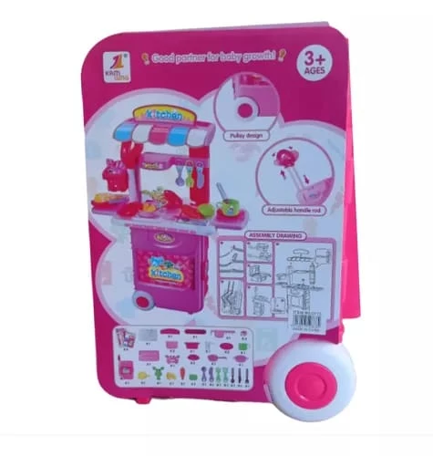 Set De cocina Maleta de Juguete Para Niñas con Acessorios