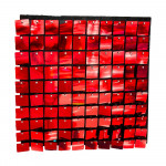 CORTINA PANEL DE CUADROS ROJA 30X30