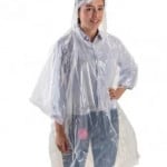 Capa Impermeable desechable para niños y niñas estilo poncho + estuche tipo llavero