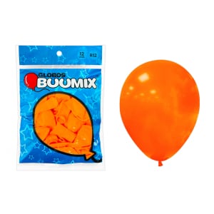 GLOBO DE LATEX LISO NARANJA R12X12 (PQTX12)´