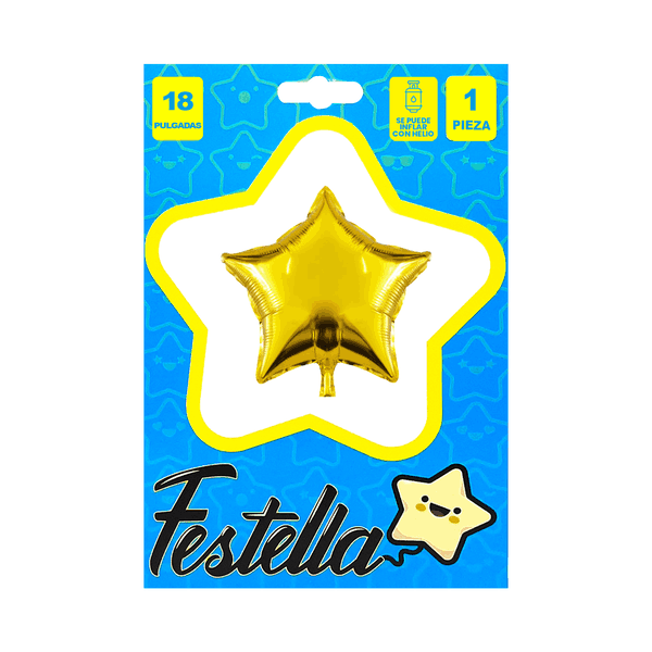 GLOBO ESTRELLA DORADO CARTON 18"