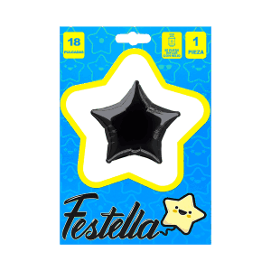 GLOBO ESTRELLA NEGRO CARTON 18"