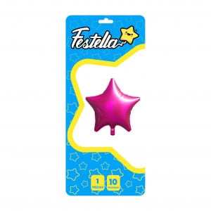 GLOBO ESTRELLA FUCSIA 10" CARTON