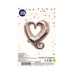 GLOBO CORAZON PLATEADO 18"(PQTX25)