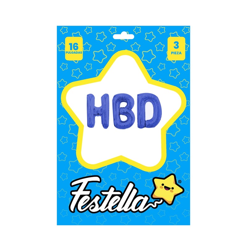 KIT GLOBO HBD 16" AZUL(PQTX12)