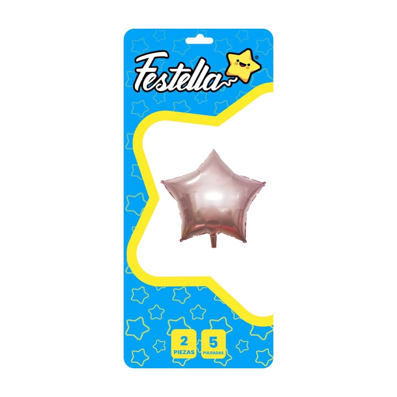 GLOBO ESTRELLA PALO ROSA 5" X2