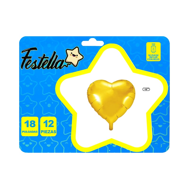 KIT GLOBO CORAZONES X12 DORADO ¨: