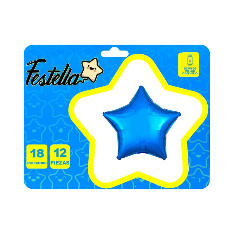 KIT GLOBO ESTRELLA X12 AZUL