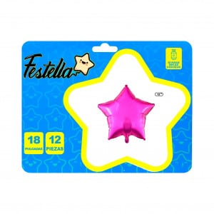 KIT GLOBO ESTRELLA X12 FUCSIA