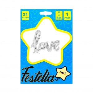 GLOBO LOVE PLATEADO 21" (PQTX25)