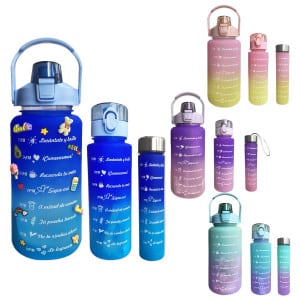 TERMO MOTIVACIONAL X3 PINES Y STIKER 2000ML-800ML -300ML