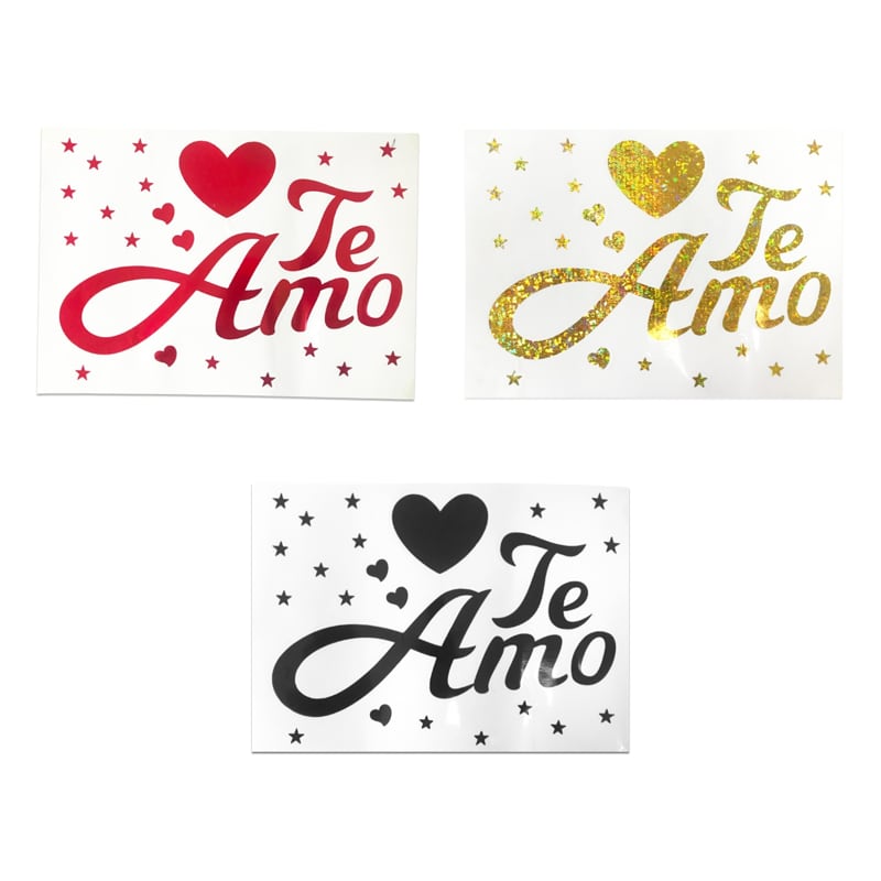 STICKER DE GLOBO TE AMO (PQTX50XCOLOR):