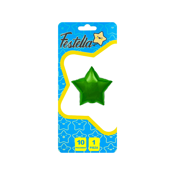 GLOBO ESTRELLA VERDE 10" CARTON