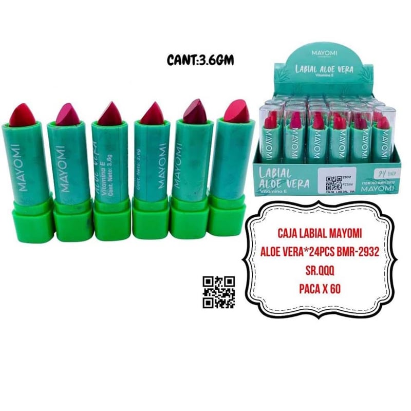 CAJA LABIAL MAYOMI ALOE VERA*24PCS BMR-2932