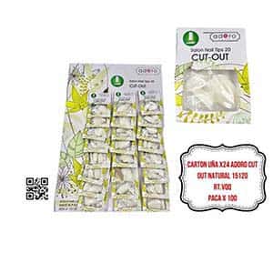 CARTON UÑA X24 ADORO CUT OUT NATURAL 15120