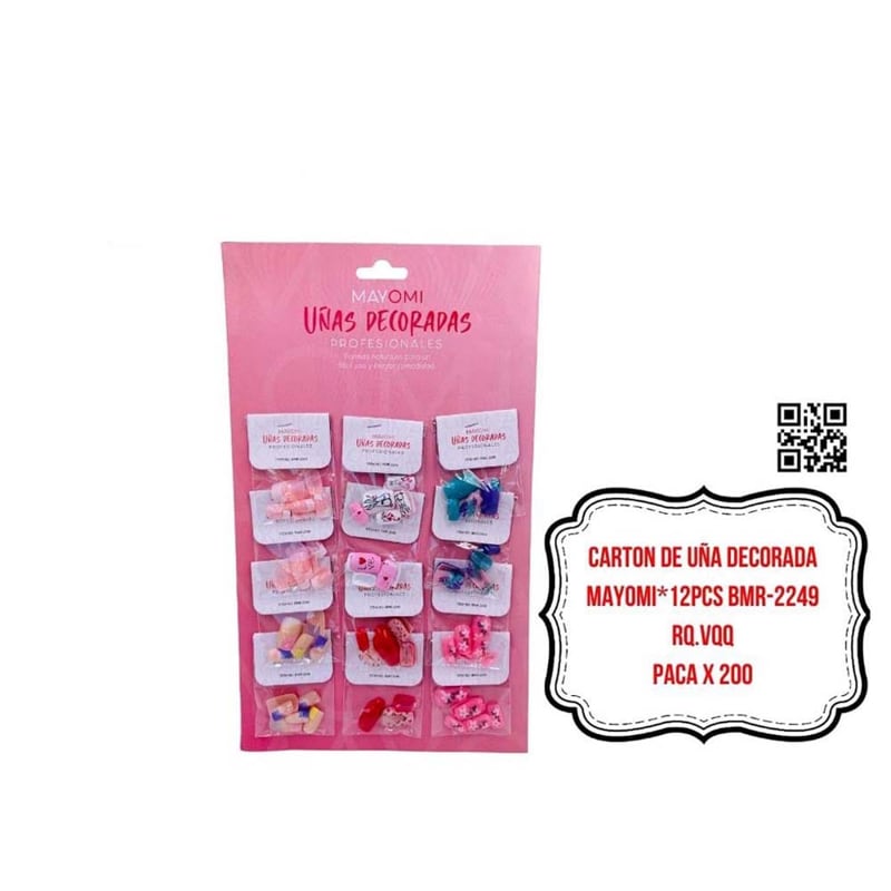 CARTON DE UÑA DECORADA MAYOMI*12PCS BMR-2249