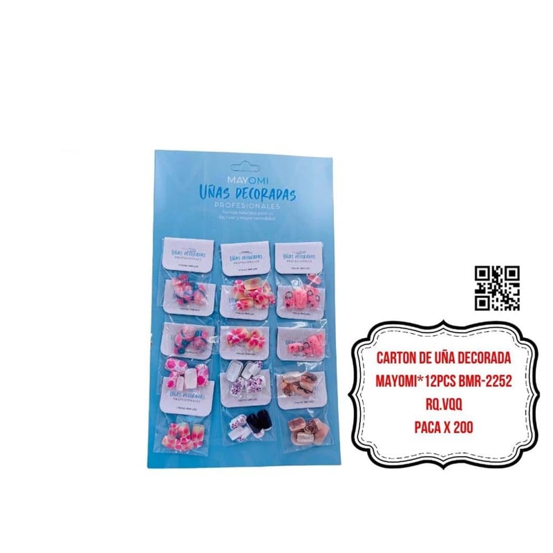 CARTON DE UÑA DECORADA MAYOMI*12PCS BMR-2252