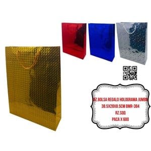 DZ.BOLSA REGALO HOLOGRAMA JUMBO 38.5X28X8.5CM BMR-384