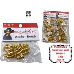 DZ. ANILLO PARA EL CABELLO*15PCS DORADO BMR-2111-1