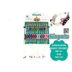 CARTON COLLAR PARA MASCOTAS*12PCS RINPETS BMR-1931