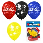 GLOBO DE LATEX COMICS FELIZ CUMPLEAÑOS R12X10 AM-R-N-A (PQTX12)´