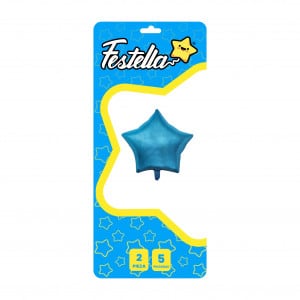 GLOBO ESTRELLA AZUL CLARO 5" X2