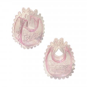 RECORDATORIO BABERO BABY SHOWER ROSADO (PQTX12)