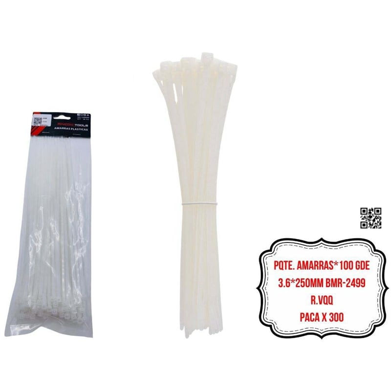 PQTE. AMARRAS*100 GDE 3.6*250MM BMR-2499