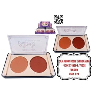 CAJA RUBOR DOBLE EVER BEAUTY*12PCS 7433E-B/7433E