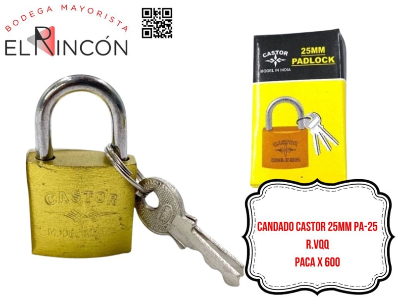 CANDADO CASTOR 25MM PA-25