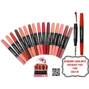DELINEADOR Y LABIAL MATTE EVER BEAUTY 7103E (CJ*48)