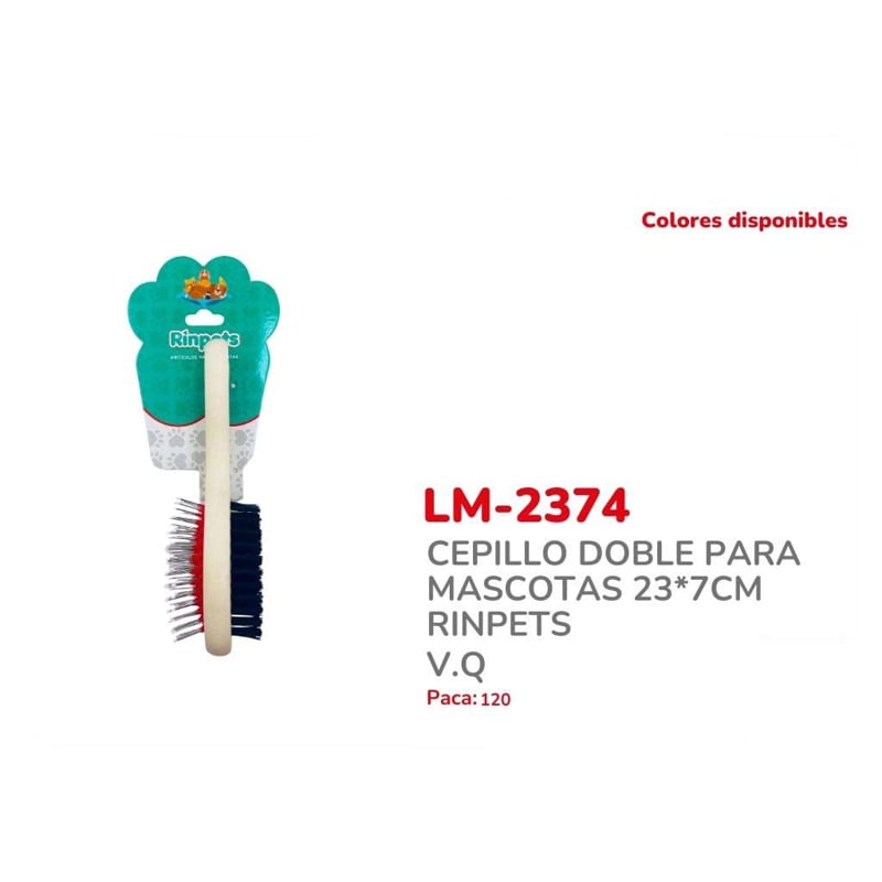 CEPILLO DOBLE PARA MASCOTAS 23*7CM RINPETS BMR-2374