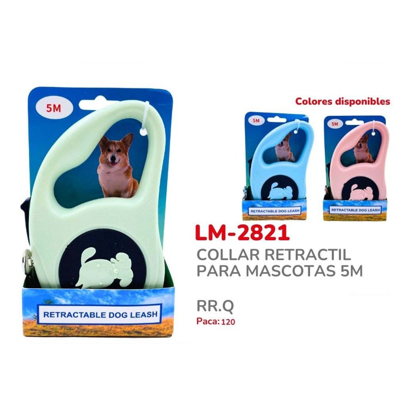 COLLAR RETRACTIL PARA MASCOTAS 5M BMR-2821