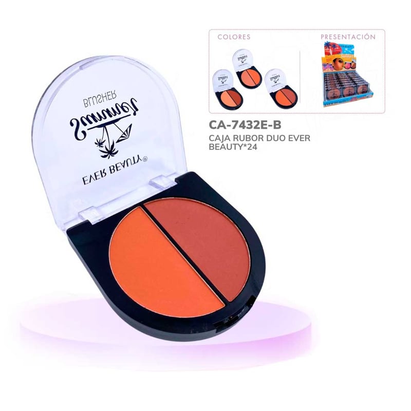 CAJA RUBOR DUO EVER BEAUTY*24 7432E-B/7432E