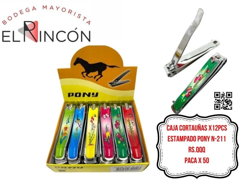 CAJA CORTAUÑAS X12PCS ESTAMPADO PONY N-211