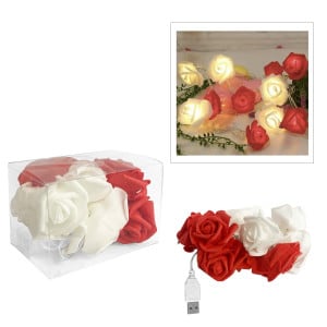 ROSAS ROJAS Y BLANCAS CON LUZ (USB):