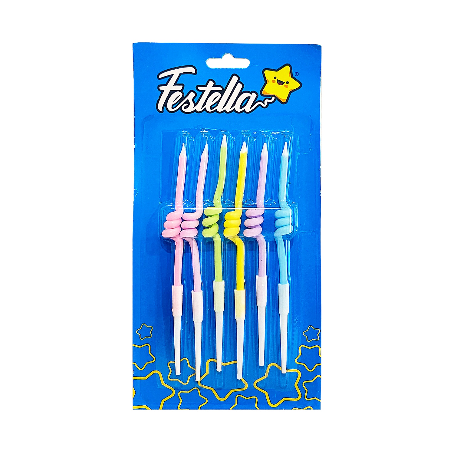 VELA X6 ESPIRAL COLORES PASTEL SURTIDA