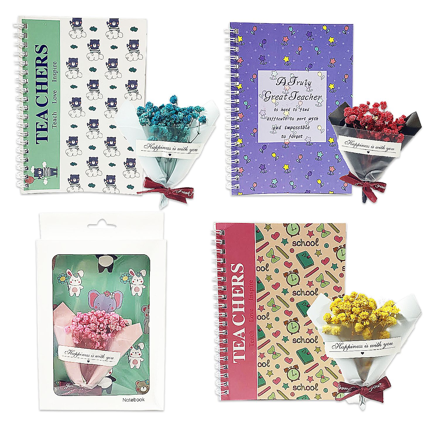 AGENDA ARGOLLADA CON FLORES LINEAS