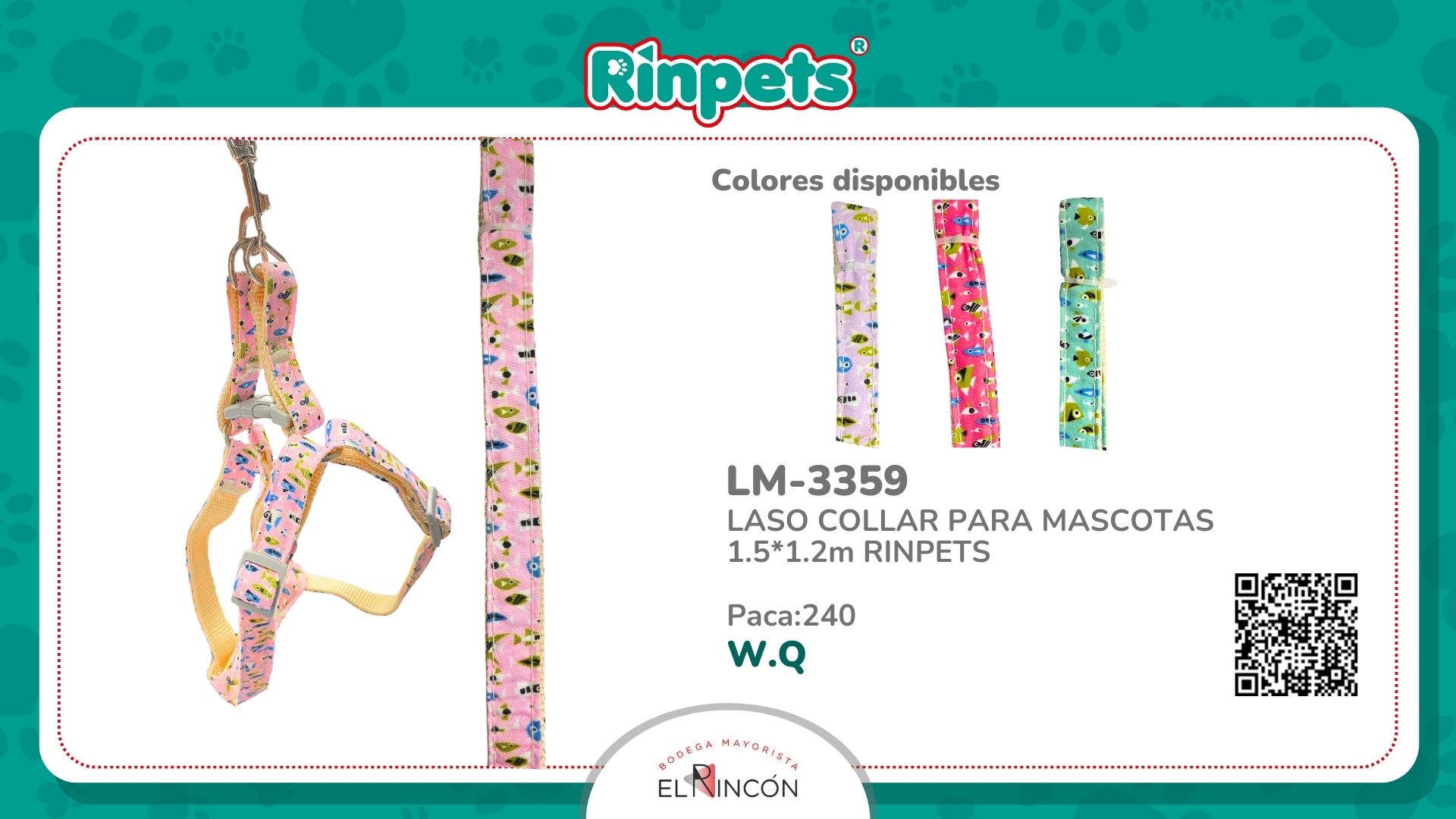 LASO COLLAR PARA MASCOTAS 1.5*1.2m RINPETS BMR-3359