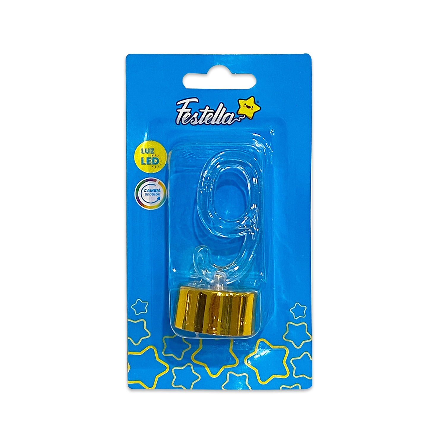 LAMPARA LED # 9 CON BASE DORADA