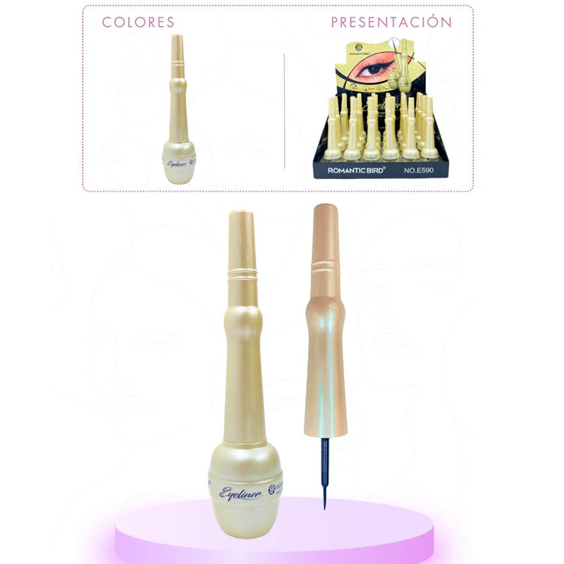 CAJA DELINEADOR DE OJOS ROMANTIC BIRD*24pcs E590