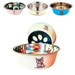 RECIPIENTE METALICO ESTAMPADO PARA MASCOTAS 17cm BMR-4383-2