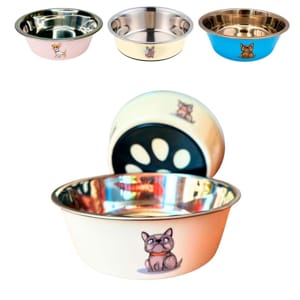 RECIPIENTE METALICO ESTAMPADO PARA MASCOTAS 17cm BMR-4383-2