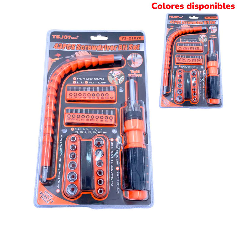 SET DESTORNILLADOR Y COPAS*22pcs YS-21028