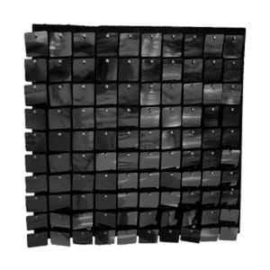 CORTINA PANEL DE CUADROS NEGRA 30X30