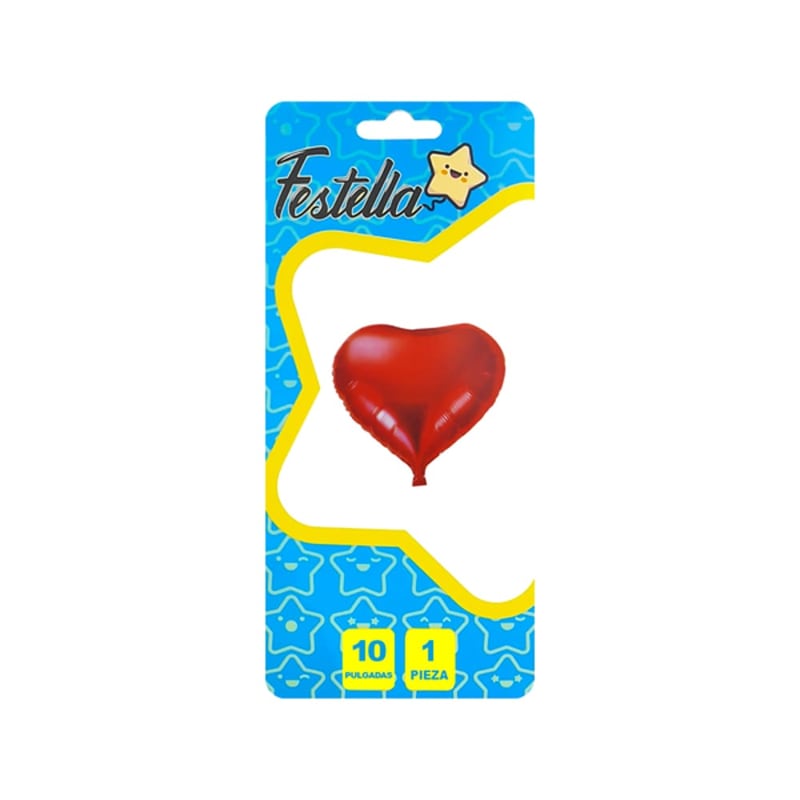 GLOBO CORAZON ROJO 10" CARTON