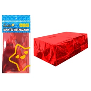 MANTEL DE FIESTA METALIZADO ROJO (PQTX12)