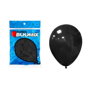 GLOBO DE LATEX LISO NEGRO R9X12 (PQTX12)